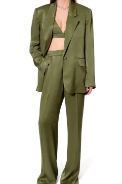 Kobieta AGGI Garnitury>Marynarka Bellamy Satin Olive Branch