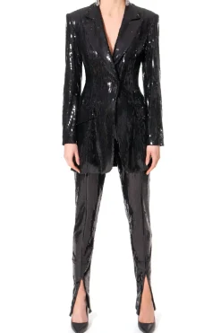 Kobieta AGGI Garnitury>Marynarka Cekinowa Carla Black Onyx