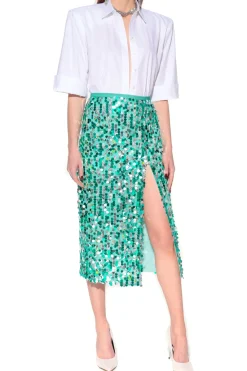 Kobieta AGGI Spódnice>Spodnica Cekinowa Layla Spectra Green