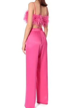 Kobieta AGGI Garnitury>Spodnie Jessie Satin Barbie Pink