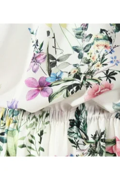 Kobieta AGGI Sukienki>Sukienka Jill Kwiaty Kremowo-Zielono-Fuksjowy